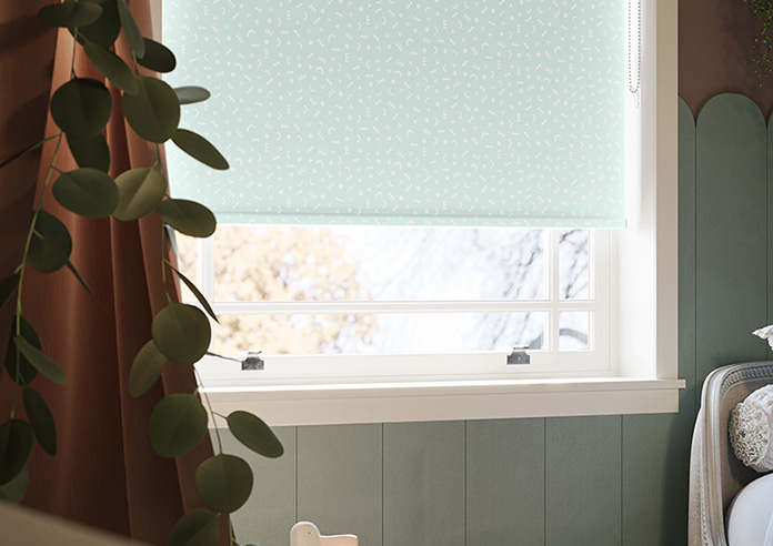 Eighties Shapes, Aqua - Twist&Fit Roller Blind - Image 5